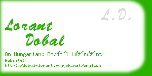 lorant dobal business card